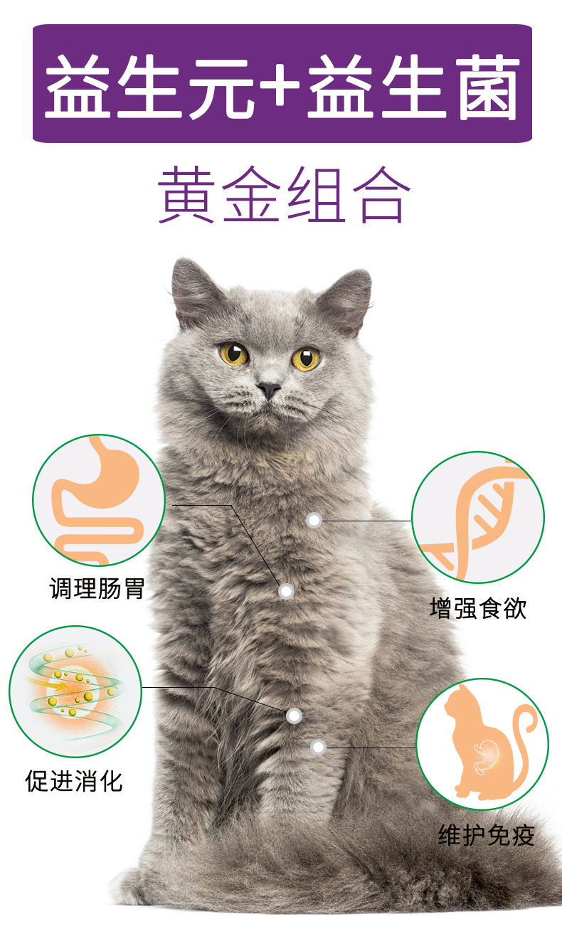 Gudeng Pet Cat Tiêu hóa Po Cat Điều hòa tiêu chảy Tiêu hóa Nôn mửa Đan Mạch Nhập khẩu Probiotic 5g * 5 túi - Cat / Dog Health bổ sung 	sữa cho mèo mới sinh