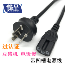 Fengcheng national standard power cord Jiuyang Granshi rice cooker Soymilk electromechanical pressure cooker with groove three holes