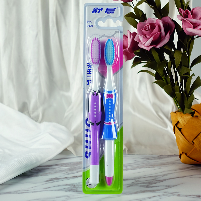 Shu Chen Filament Soft Hair Adult Toothbrush Family Pack New Cute Korean Creative Couple Toothbrush 1 Pair 2