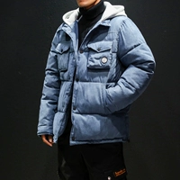 Mùa đông 2018 cotton mới phù hợp với nam cộng với phân bón XL chất béo thủy tinh dụng cụ Hàn Quốc áo khoác cotton mùa đông áo lót lông cho nam