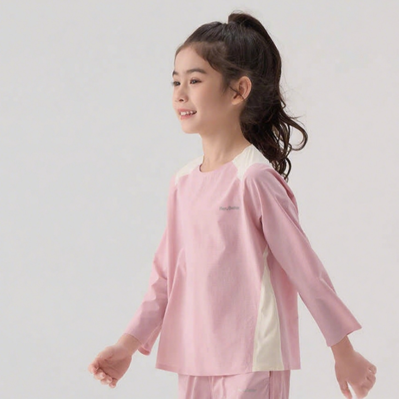 HeyBetter儿童长袖T恤透气魔方速干凉感上衣