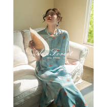 Imitation Silk Satin Temperament Handmade Disc Buckle Elegant Qipao Dress With Dress Anne Forest 2024 Summer New Big Code Pituitary Dress