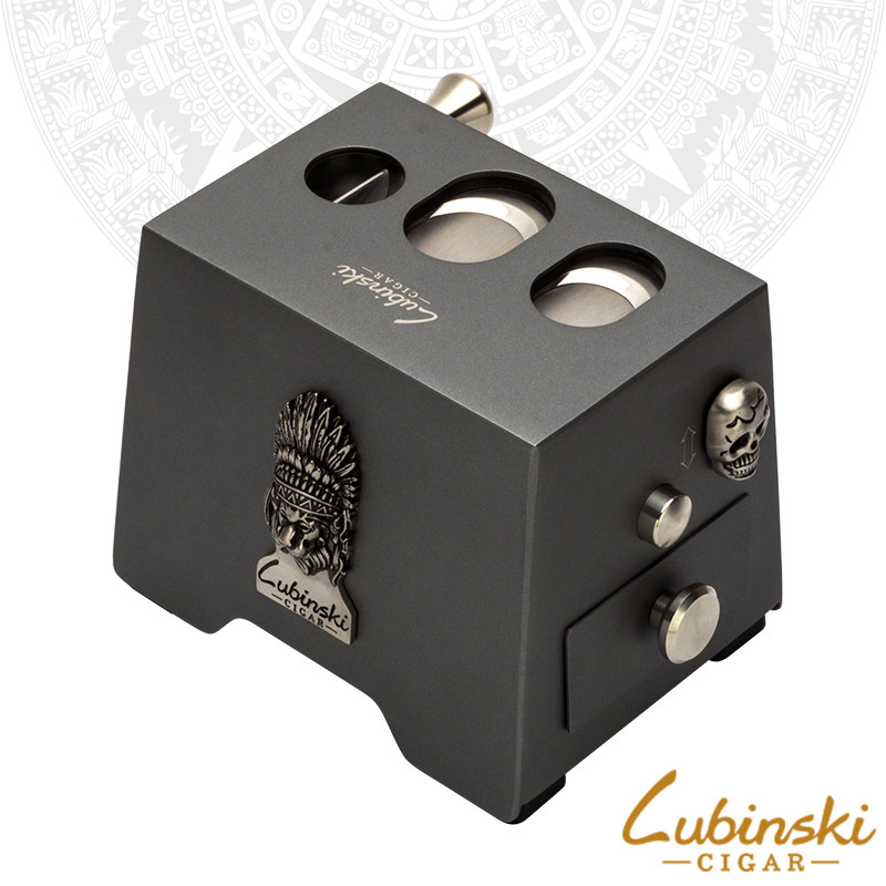 LUBINSKI cigar cut metal sharp upscale desktop triple with calibre gate knife V cut flat cutting edge multifunction