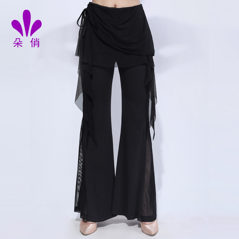 A fancy Latin dance practice for women long pants professional dance pants for adults to perform the Morden Dance National Mark Dance Broadlegged Pants