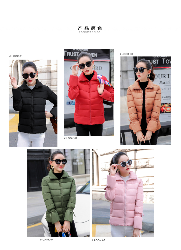 Áo khoác cotton mùa đông mới 2018 phiên bản Hàn Quốc của áo khoác mỏng slim down cotton thời trang áo khoác ngắn nữ áo phao nữ trung niên