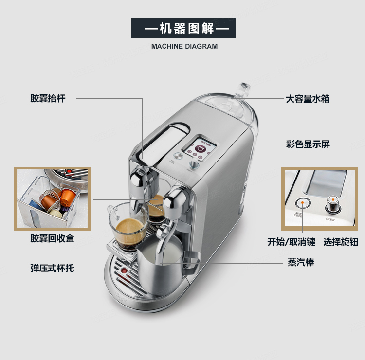 máy pha cà phê breville 878 Nhập khẩu máy pha cà phê viên nang gia đình NESPRESSO Nespresso Creatista Plus J520 - Máy pha cà phê thuê máy pha cà phê