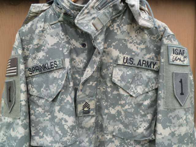 US Army Active Original Brand First Infantry Division First Infantry Division ACU Camouflage M65 Windcoat Magic Sticker