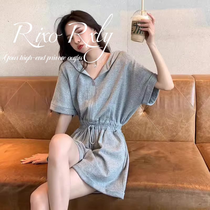 Rixo Rxly Summer French Jumpsuit for Women Hong Kong Style High Waist Slim One-Piece Hooded Jumpsuit Set Rixo Rxly Summer French Jumpsuit for Women Hong Kong Style High Waist Slim One-Piece Hooded Jumpsuit Set