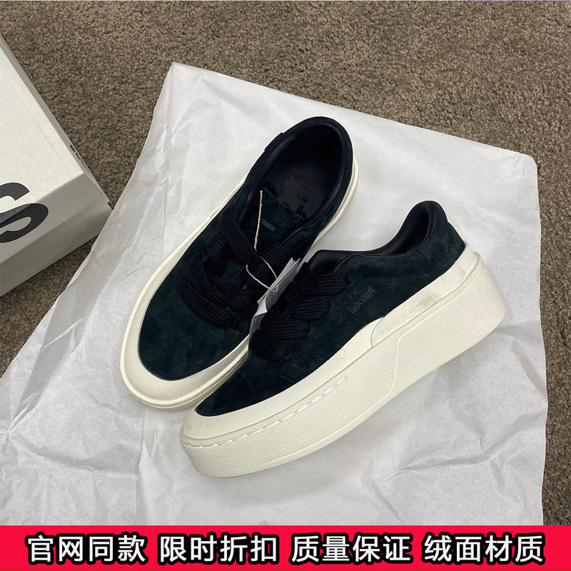 Spring and Summer Labcourt High Street Sneakers for Men and Women, Low-Top Versatile Suede Thick-Soled Height-Increasing Casual Sports White Shoes