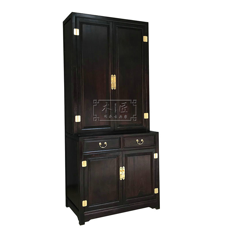 Chinese style all solid wood bookcase camphor wood bookcase two door file cabinet retro storage locker study moisture-proof customization
