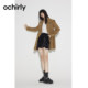 ochirly college style woolen coat women's new autumn and winter shawl waist buttoned mid-length style