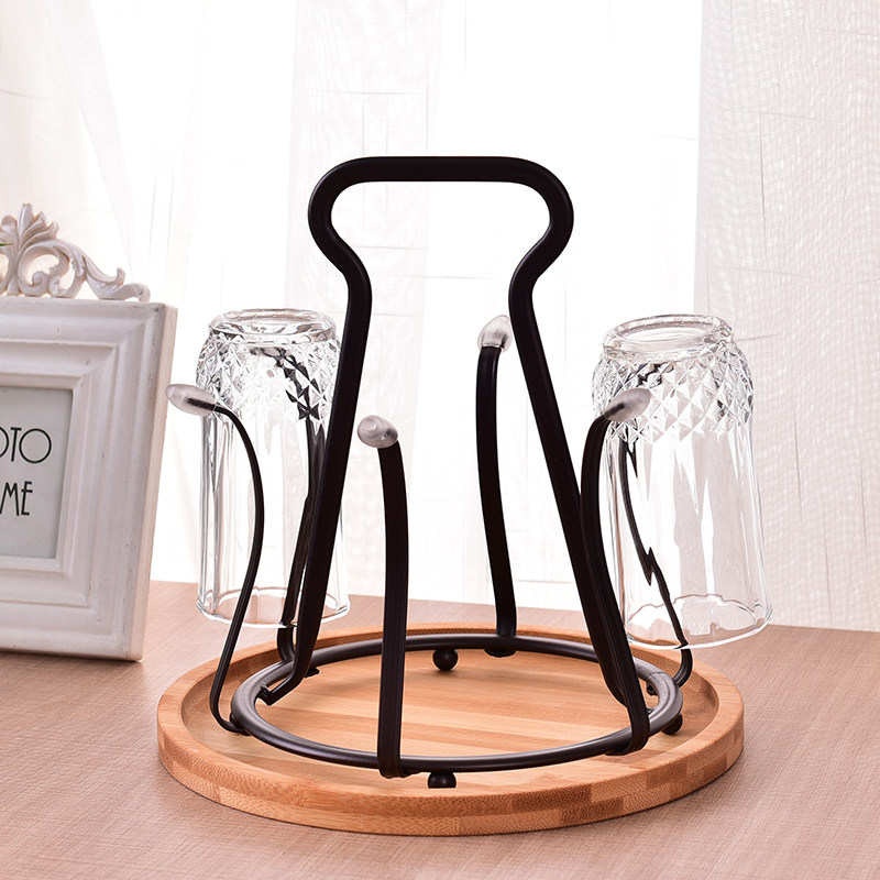 Nordic creative glass shelf shelf Household upside-down rack Tray storage rack Water cup mug drain rack