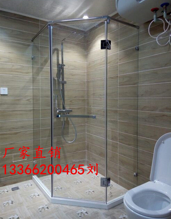 Custom Diamond Type Shower Room Overall Bath Room Arc Sector Bathroom Partition Glass Screen Beijing Bag installation