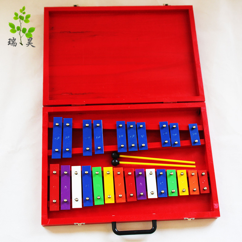25-tone hand knock piano ORF Xylophone Percussion Children's early education musical instruments Carillon aluminum plate piano Student musical instruments