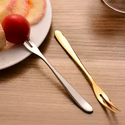 Add a little bit of creative stainless steel fruit fork fruit fork mooncake fork cake fork cake fork snack small fork