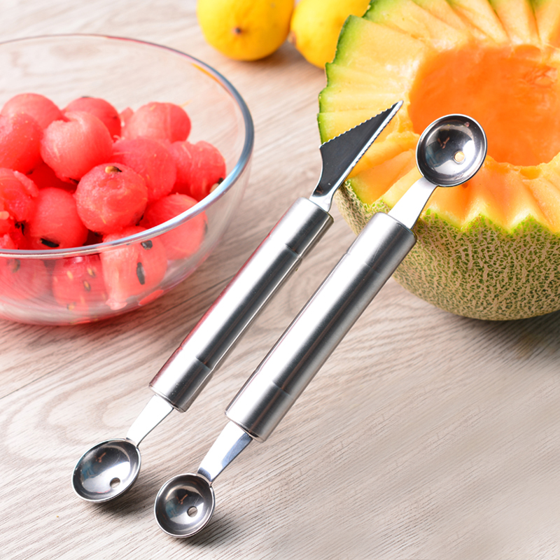 Plus a little stainless steel fruit ball picker multifunctional watermelon dug spoon creative fruit scoop carving knife