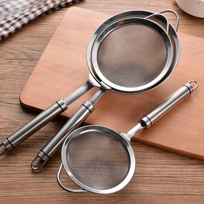 Add Point Music 304 Stainless Steel Filter Screen Hot Pot Leak Spoon Filter Oil Spoon Milk Tea Soy Milk Filter flour sieve