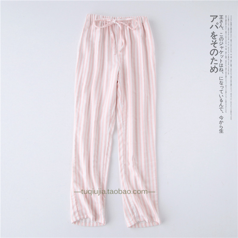 Áo ngủ không in gió mùa thu và mùa đông Quần cotton nữ gạc đôi dày ấm áp mùa xuân và quần cotton nhà mùa thu Phụ nữ Nhật Bản quần áo thể thao