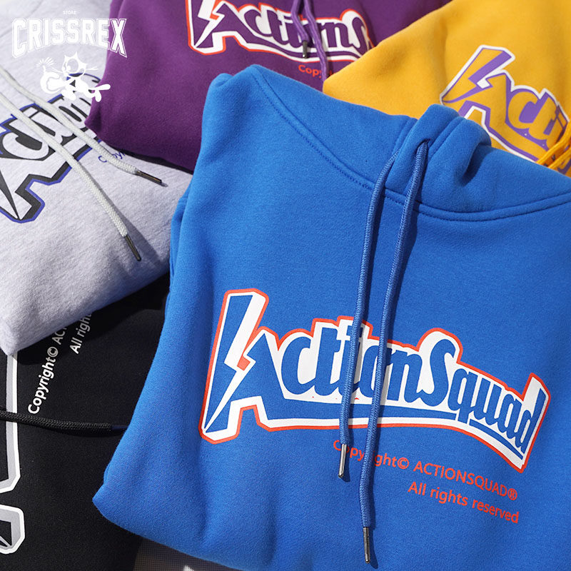 Crissrex Store ACTIONS Special Action LOGO American loose and velvet Pullover hooded Sweatshirt