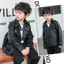 Veste en cuir pour enfants nouvelle collection printemps et automne 2024 moto à la mode rue polyvalente beau garçon veste en cuir pu