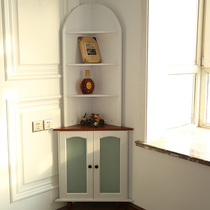 Modern solid wood living room corner cabinet American living room Mediterranean corner cabinet storage living room corner cabinet corner corner cabinet corner cabinet