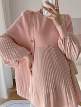 Maternity Autumn Tops 2024 New Fashion Suit Western Fashionable Dress Spring and Autumn Mid-Length Two-piece Set for Women