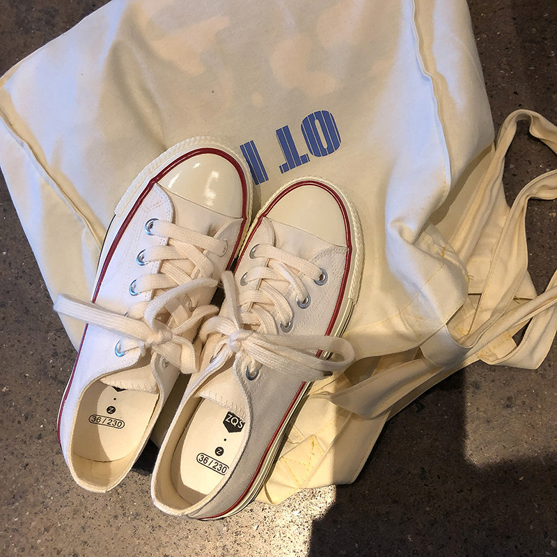 Lin Xiansan White Shoes Women's Spring 2021 New Joker Flat-bottomed Women's Shoes Summer ins Street Shoes