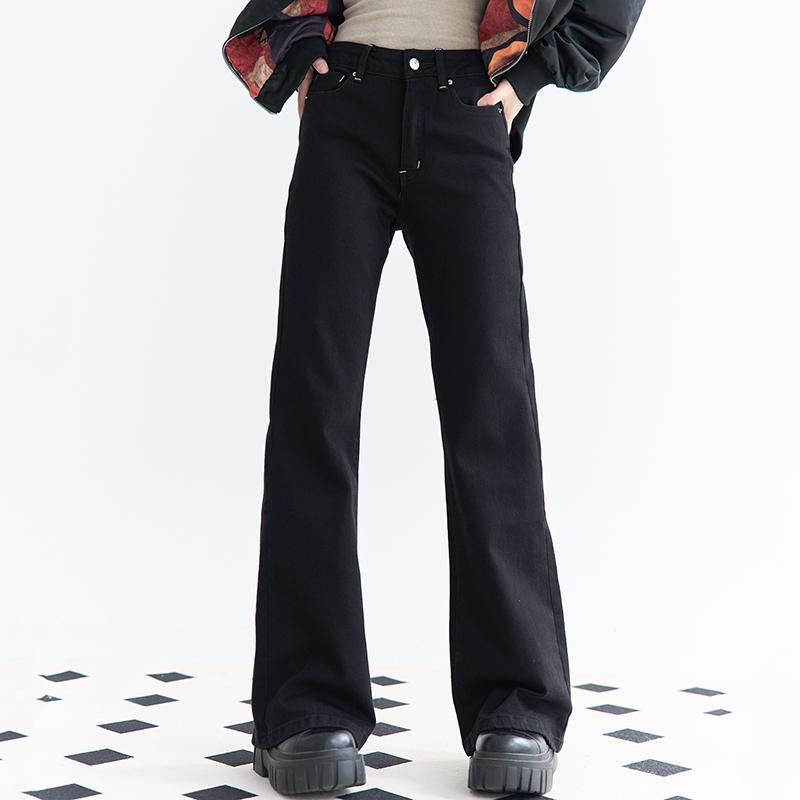 Museum of Gravity Black Flared Jeans for Women Spring 2025 New Slim Fit Long Pants Museum of Gravity Black Flared Jeans for Women Spring 2025 New Slim Fit Long Pants