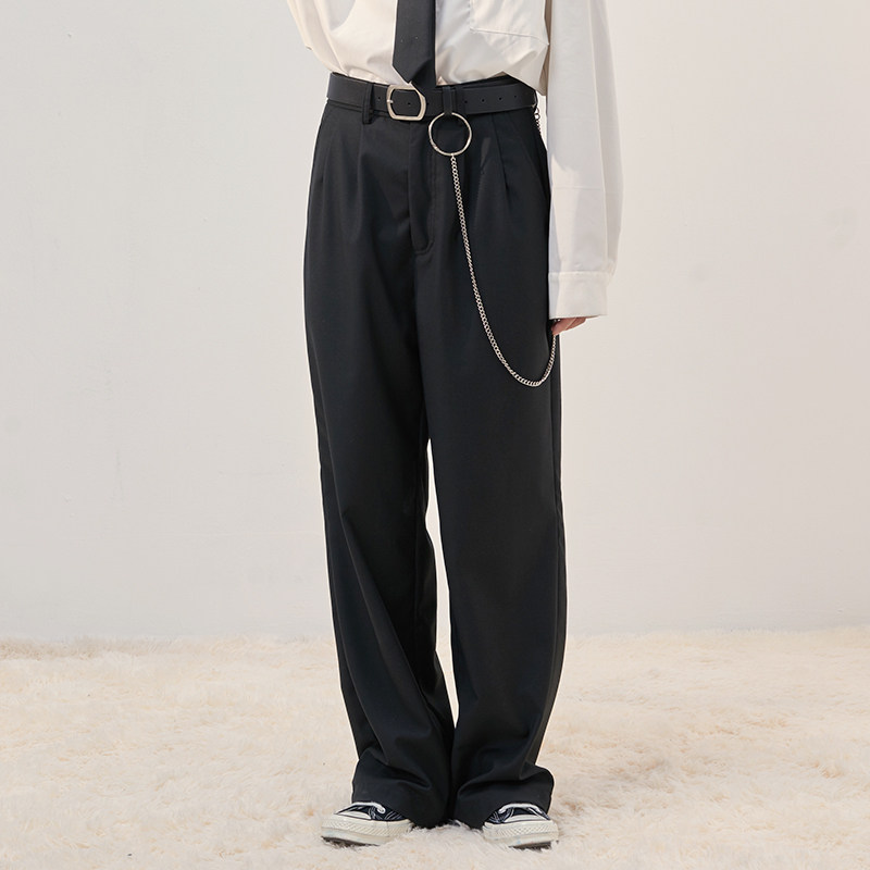 Gravity Museum ) Suit trousers hundred pants and sentimental pants female 2019 new straight tube casual suit