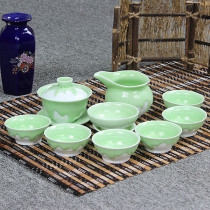 Jingdezhen ceramic blue and white porcelain tea set hand-painted blue and white kung fu tea set tea cup porcelain tea gift box packaging