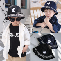 Childrens thin fisherman hat Boy hat Spring male baby sun hat Summer mesh hat Black sunscreen hat tide