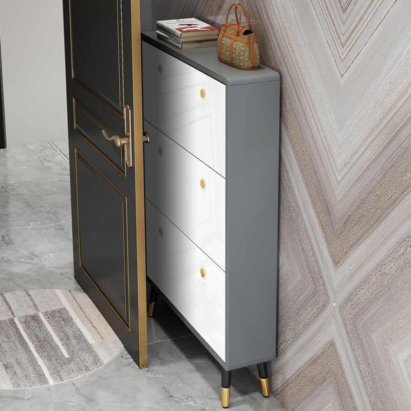 Ultra-thin flip bucket shoe cabinet small household door space 17cm shoe cabinet light luxury modern storage cabinet