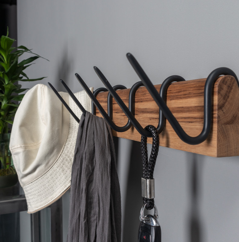 Minimalist Nordic Wind Iron Art Solid Wood Hook Cloak Hood Hook Hyun Guan Bedroom Clothing Hook Creative Wall Decoration