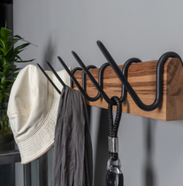 Minimalist Nordic Wind Iron Art Solid Wood Hook Cloak Hood Hook Hyun Guan Bedroom Clothing Hook Creative Wall Decoration