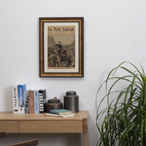 Minimalist European Style Decoration Painting Old Painting Newspaper Nordic Solid Wood Frame Nostalgia Retro Wind Folk and commercial Wall hanging paintings