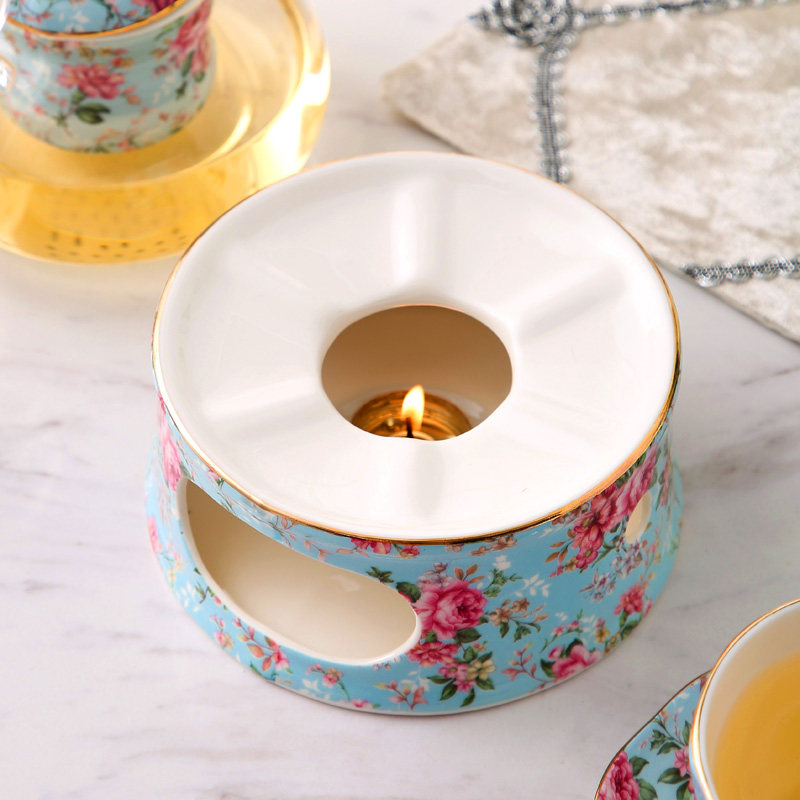 Flower teapot seat heating base candle tea warmer set glass teapot ceramic insulation boiling tea stove tea set accessories