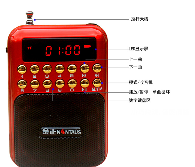 máy nghe nhạc spotify Kim Jung Mini Radio MP3 Old Man Audio Card Loa Di động Old Age Music Player Walkman mays nghe nhac