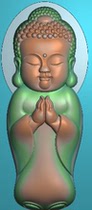 Carved figure relief jade carving belt line station baby Buddha B1