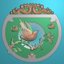 Fine carvings reliefs jade carvings flowers and birds on the eyebrows