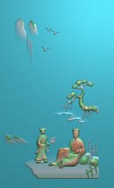 Finely carved figure landscape jade carving relief landscape figures xd4