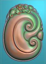 Finely carved jade relief computer engraving 0421 Ruyi double-sided