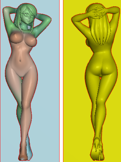 Jade sculptured figure engraving computer engraving JD diagram bifacial beauty