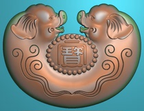 Fine carving picture small double pig jade carving pendant jade carving computer engraving picture