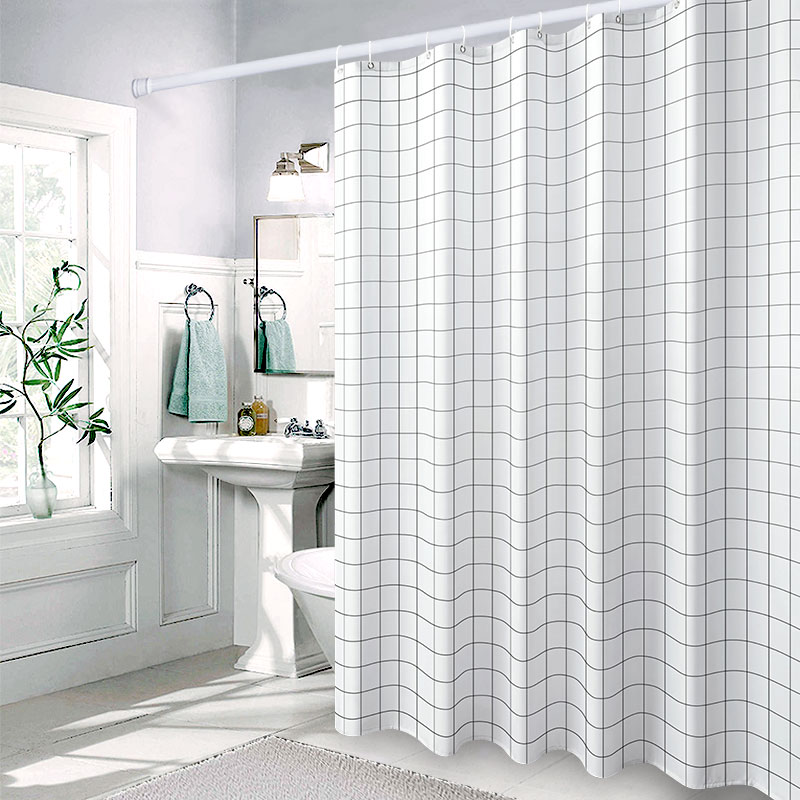 Nordic Bath Curtain Suit Free of perforated Makeup Room Partition Hanging Curtain Waterproof Thickened mildew Bathroom Curtain door curtain Sub-cloth