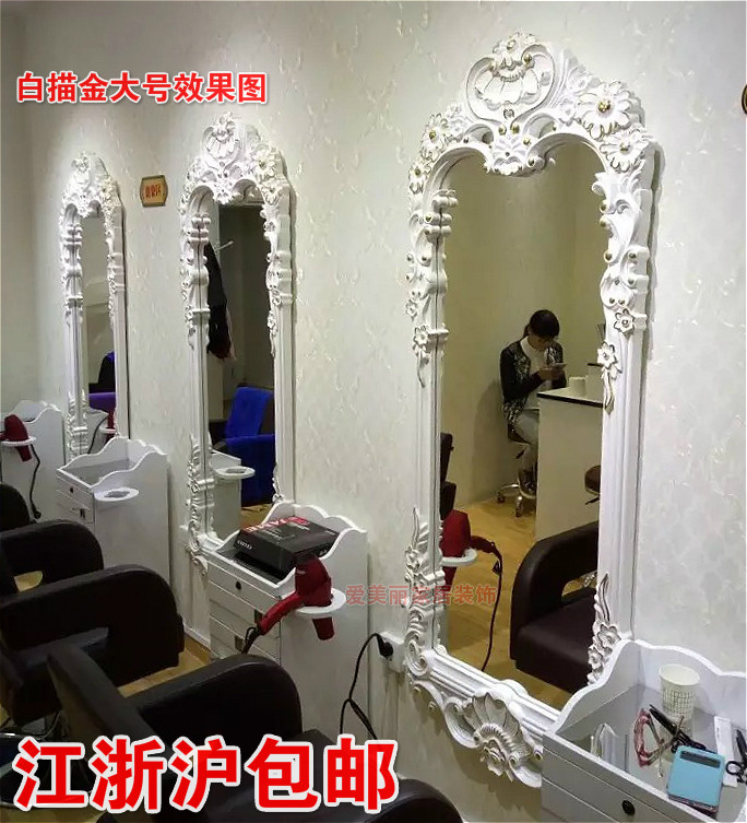 Factory direct sales European hair mirror table Hair salon mirror table Hair salon mirror table Vintage hair mirror table