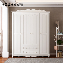 Korean wardrobe pastoral four-door wardrobe modern simple economy master bedroom large wardrobe panel assembly storage wardrobe