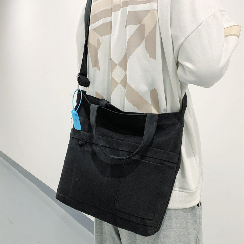 Canvas Handbag Man Bag Large Capacity Brief Day Ensemble Men Skew Satchel Single Shoulder Bag Fashion Trend Student School Bag