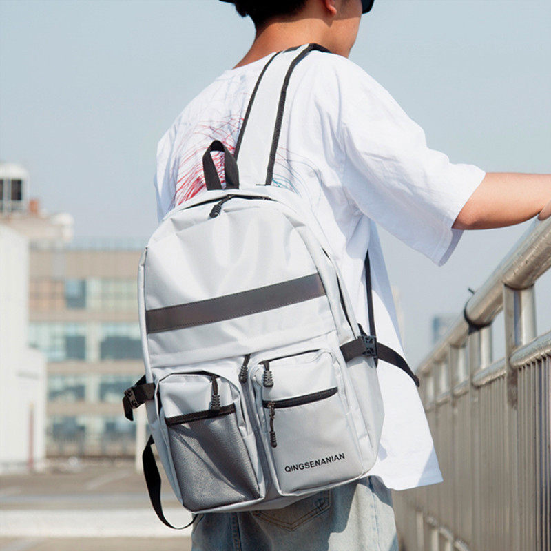 Shoulder Bag Male Korean Edition Campus Junior High School Students Bookkit New Leisure Fashion Trend Travel Canvas Backpack