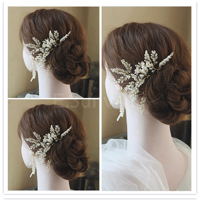 Cute bride's new 5 color crystal hairpin hairpin European and American hand minimalist hair accessories disc hairpin Japan, Japan and South Korea sweet and beautiful head decoration