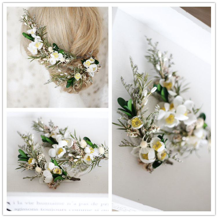 Cute bride's new simulation apple flower mix and match immortal dry flower small fresh forest hair sweet headwear set